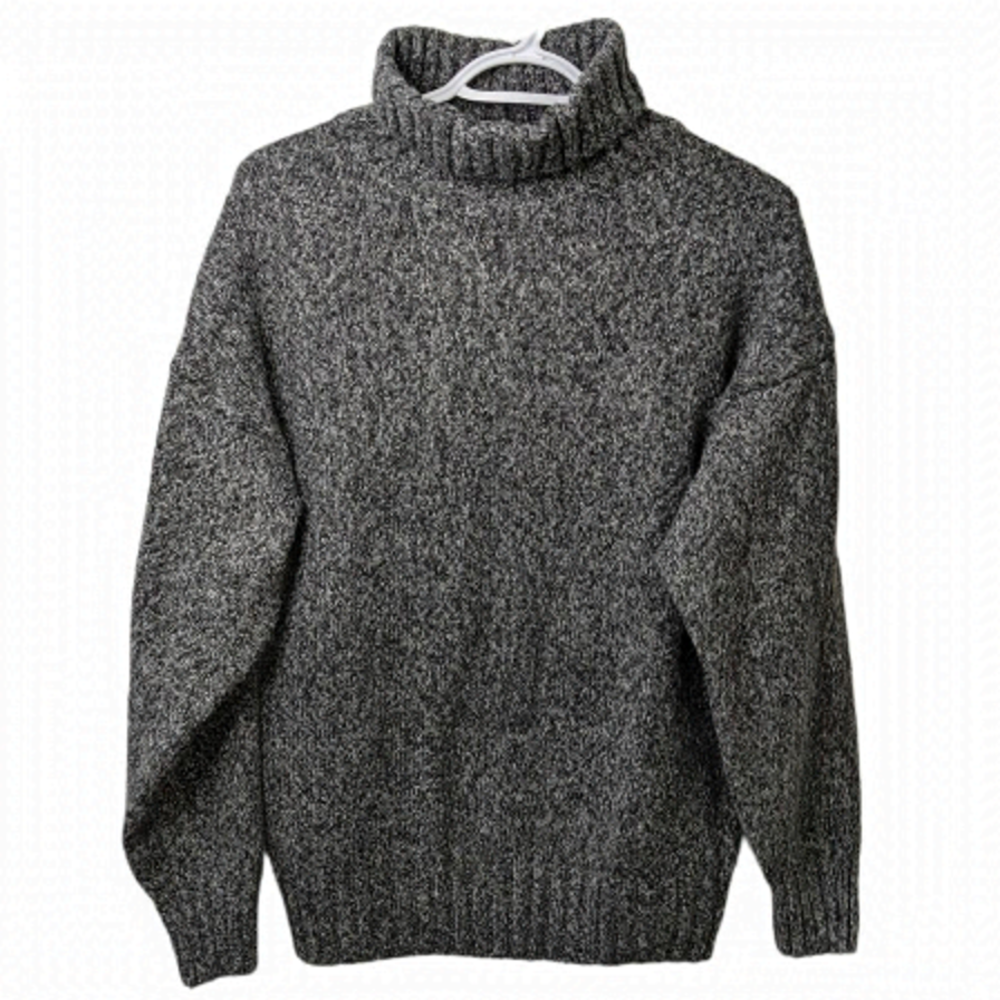 COPY - VINTAGE Cable knit heather grey turtleneck sweater medium @M